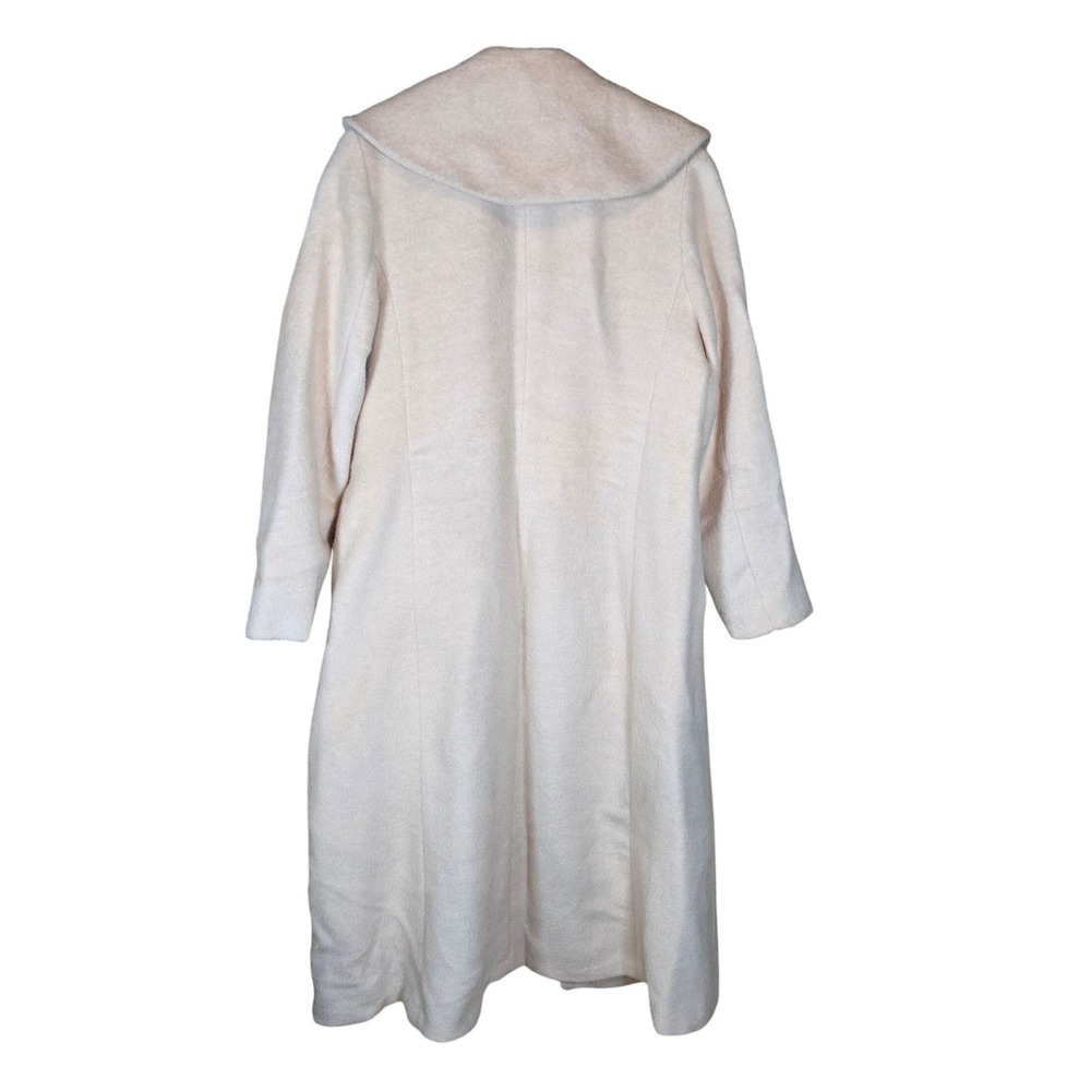 Cole Haan Womens Wool Alpaca Blend Coat Longline Collared Size L Beige - Picture 3 of 10